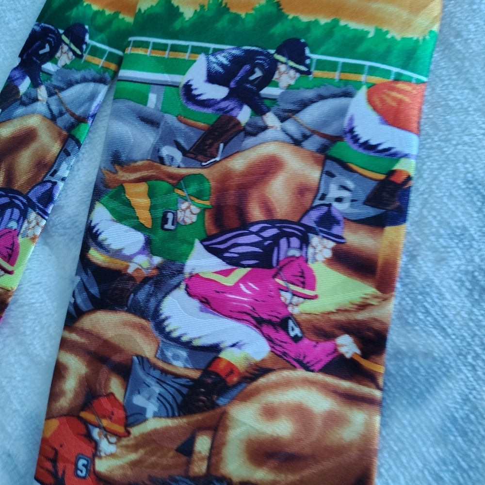 The Tie Studio London Horse Racing Themed Tie. Hand Made. - Picture 6 of 8